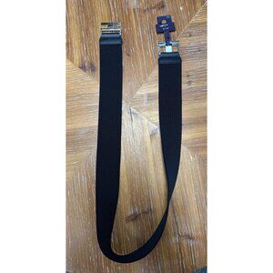 Ava & Viv Black Stretch Belt 1XL With Silver Buckle Adjustable Fit